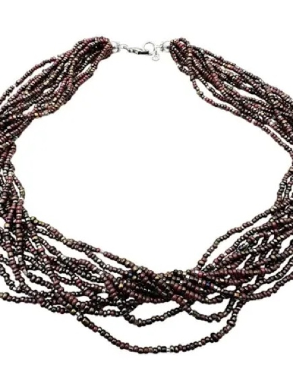 Silpada Iridescent Dark Brown Multi-Strand Beaded Necklace